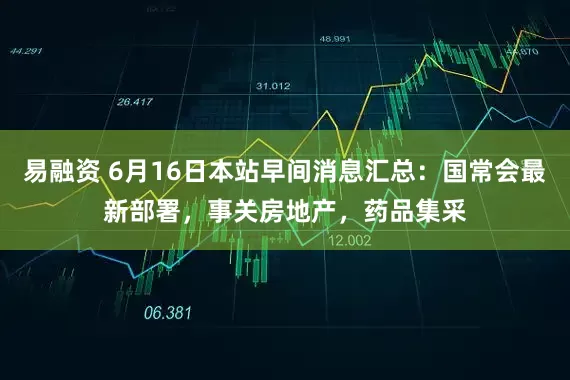 易融资 6月16日本站早间消息汇总：国常会最新部署，事关房地产，药品集采